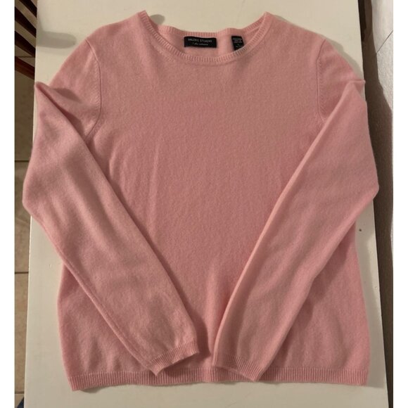 Valerie Stevens Women Pink 2-Ply Cashmere Sweater Size L - Picture 1 of 5